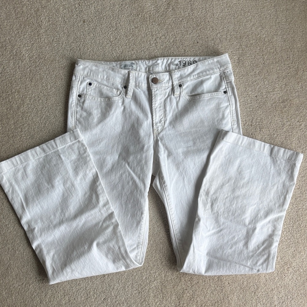 Gap 1969 Women’s White Jeans Size 28 ‘Long & Lean’ Bootcut/Flare